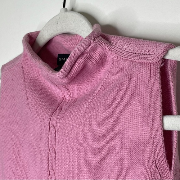 VTG 90s SML Sport Pink Mock Neck Sweater Vest - Picture 5 of 11